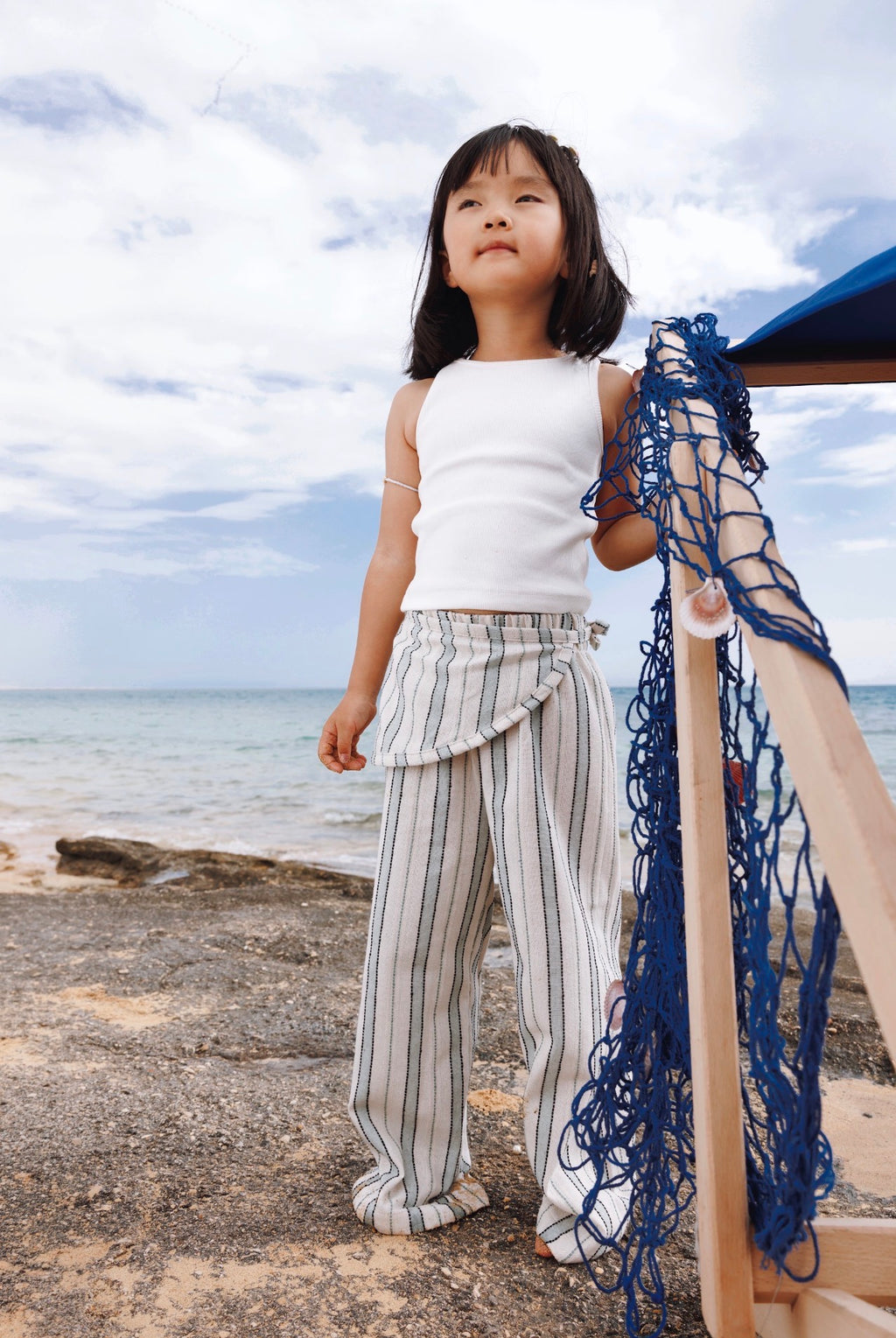 Coastal tie skirt pants