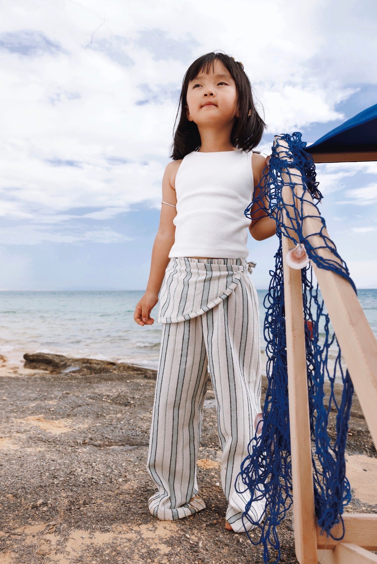 Coastal tie skirt pants