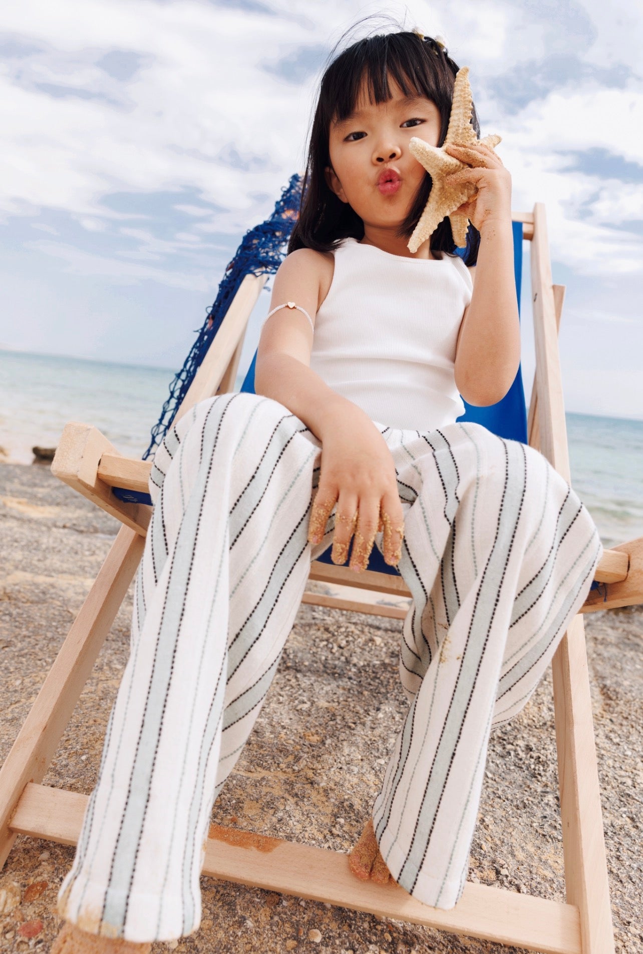 Coastal tie skirt pants